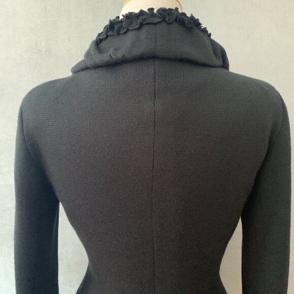 Rinascimento Italy Black Knit Flower Jacket | Y2K Vintage S-M - Picture 6 of 11